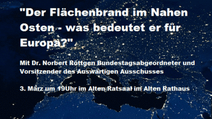 Veranstaltungshinweis: Außenpolitische Gespräch mit Dr. Norbert Röttgen